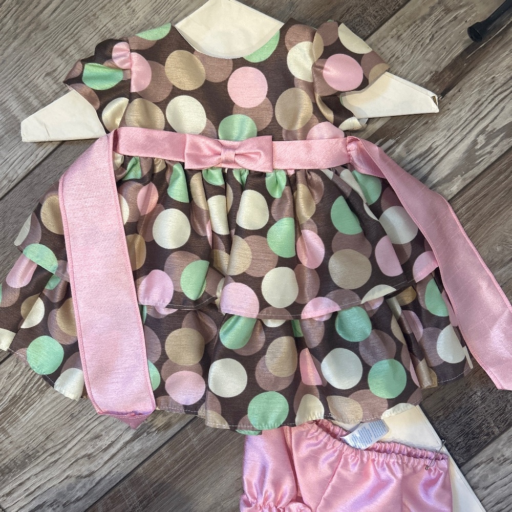 🐣NWOT Baby Marmellata Polka Dot Dress with Pink Sash